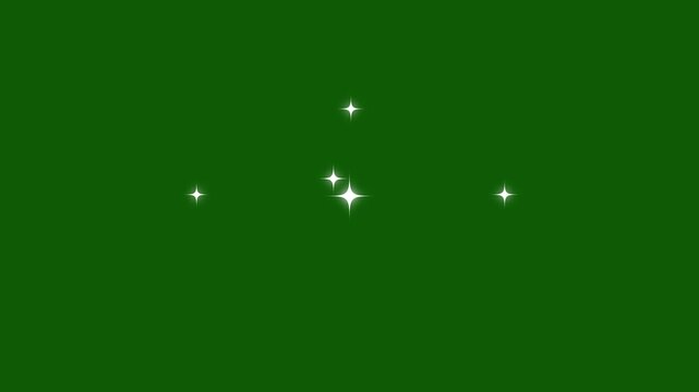 Fast twinkling stars animation with white cartoon doodle sparkles glowing light shimmering particles seamless 4k Glitter shine bursts, retro flat vector style.