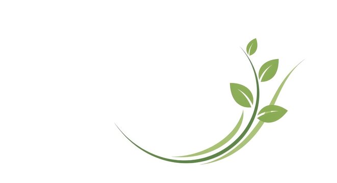 Green Leaf Stem With Four Leaves in Light and Dark Shades