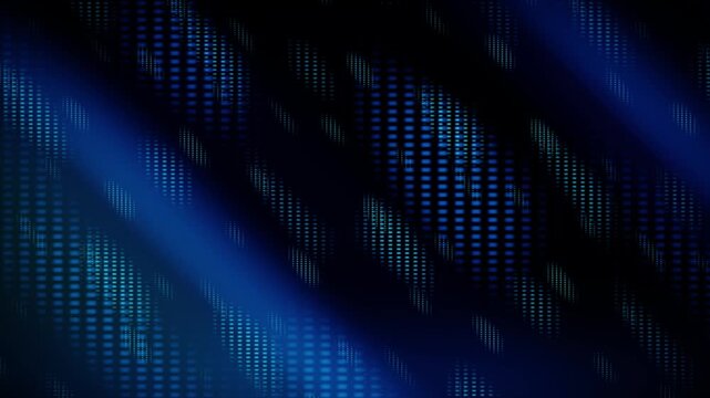 Abstract blue digital technology background with glowing pixel grid wave motion loop