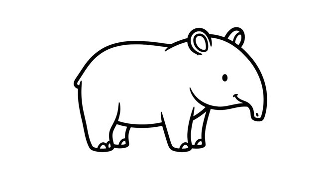 A cartoon elephant standing alone.