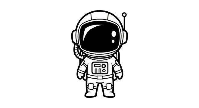 Astronaut in Space Suit Standing Alone.