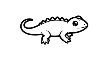 Fototapeta premium Cartoon lizard with spikes on back.