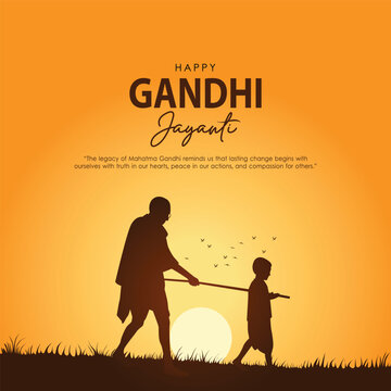 2nd October Happy gandhi jayanti. indian Freedom Fighter Mahatma Gandhi he is known as Bapu. abstract vector illustration design