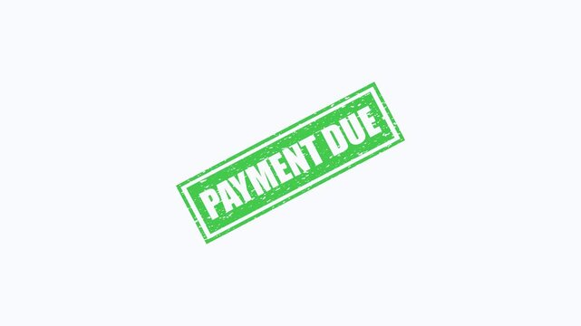 Green Payment Due Rubber Stamp Impression Isolated on White Background for Business and Finance Documents