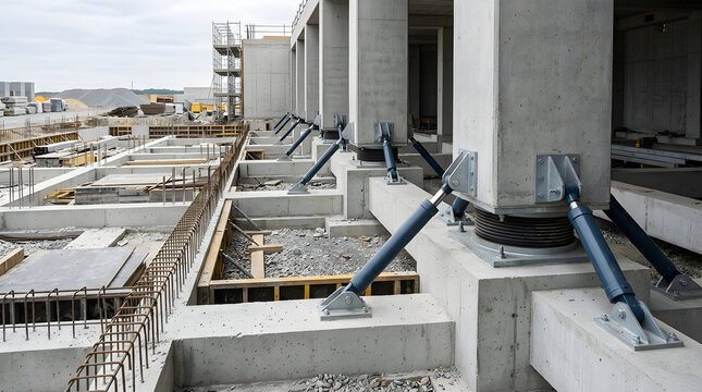 Earthquake resistant building fo isolated on