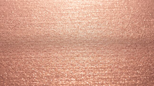 A detailed close up view of a polished rose gold metal surface with a brushed texture