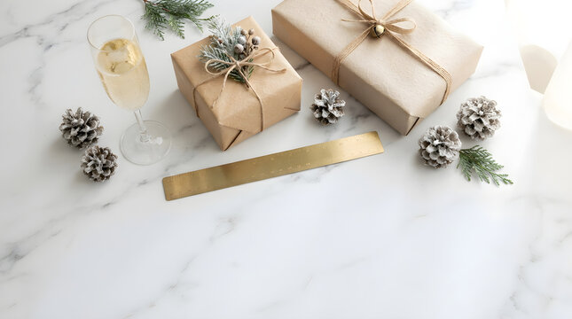 Holiday celebration flat lay arr isolated on