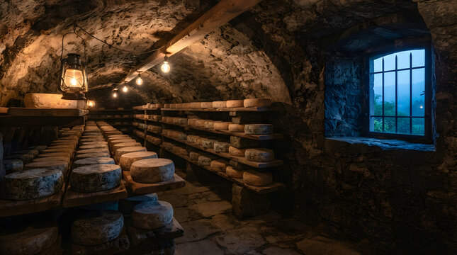 Lanterns illuminating cheese whe isolated on