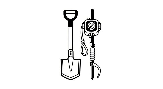 Shovel and gardening tools icon set.