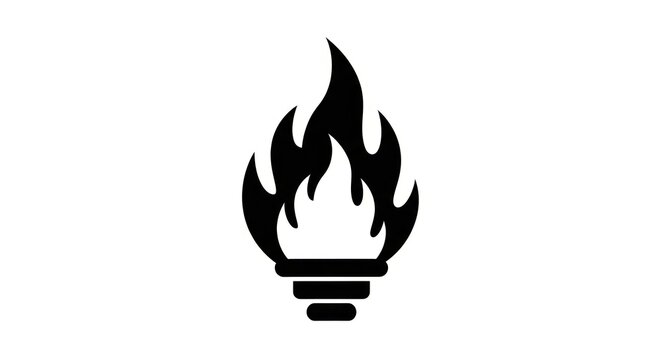 Flame icon symbol fire logo.