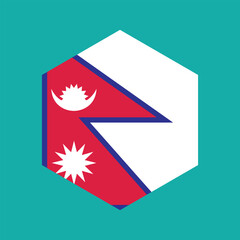 Obraz premium Nepal national flag icon emblem set. Nepal national flag badge