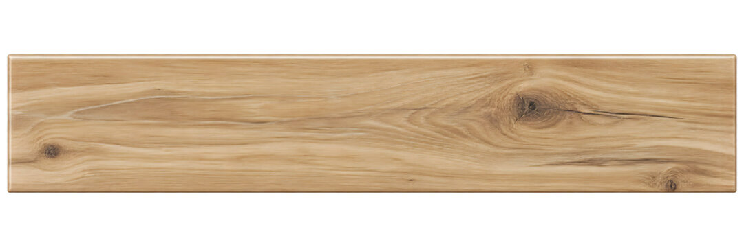 Ultra Realistic Wood Grain Inspired Porcelain Kitchen Tile Plank Isolated on Transparent Background