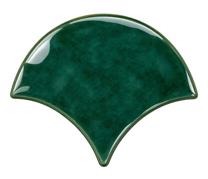 Ultra Realistic Emerald Green Fish Scale Kitchen Backsplash Tile Isolated on Transparent Background