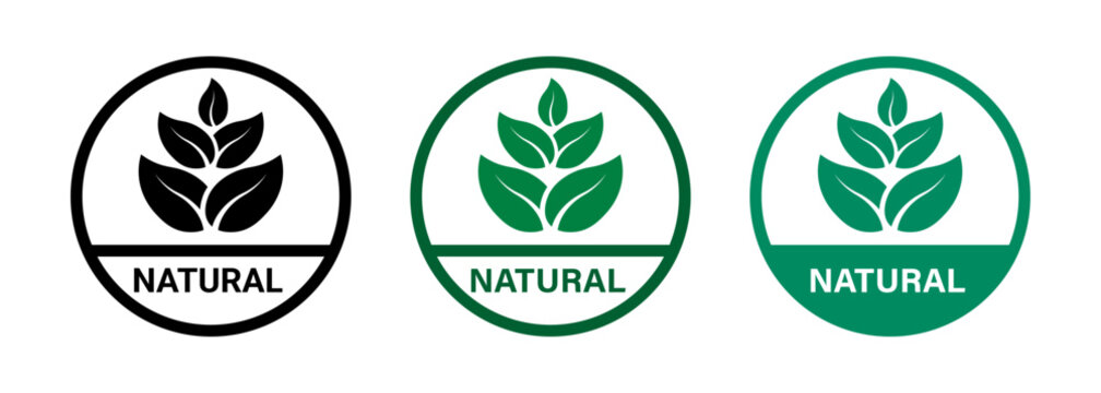 Natural label. Organic product sticker badge. Transparent vector