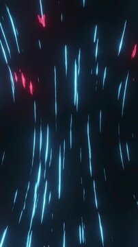 Animation of pink and blue lights moving fast on black background