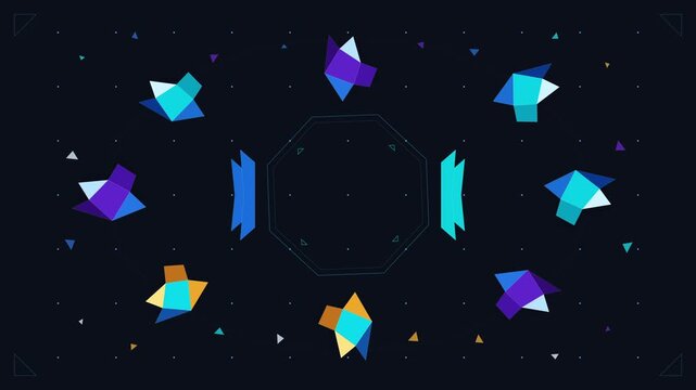 Animated geometric shapes transition intro motion graphic template