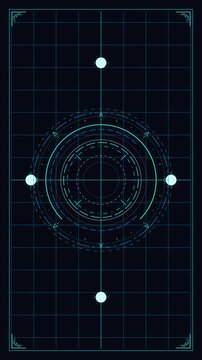 Futuristic HUD interface, abstract digital circle HUD element, sci-fi data display, tech motion graphic overlay