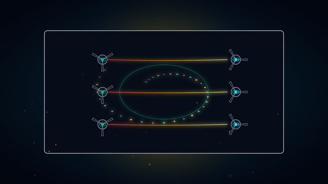 Futuristic digital interface displaying glowing circuits and data streams on dark background