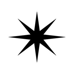 Fototapeta premium Eight Point Star Shape Silhouette Vector Icon