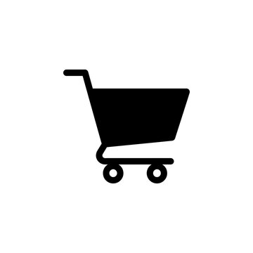 Shopping cart icon for e-commerce website interface and online store checkout design