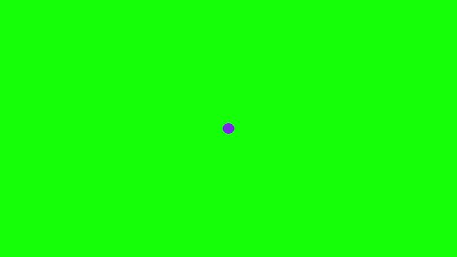 Purple network location pulse with an expanding fading ring on a solid green screen background. 4K chroma key animation for technology maps, network connectivity, geographic data, digital tracking, an