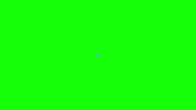 Green location pulse marker with an expanding fading ring on a solid green screen background. 4K chroma key motion graphic for geographic tracking, navigation, environmental monitoring, technology int