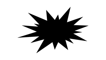 Fototapeta premium Comic Book Burst Explosion Shape in Black Silhouette Vector