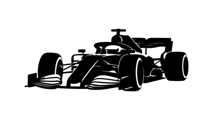 Fototapeta premium Formula 1 Racing Car Silhouette Vector Illustration