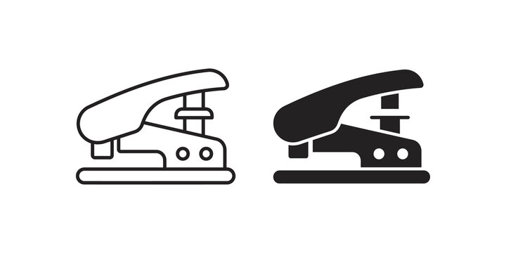 Professional office hole puncher flat icon isolated on transparent background.