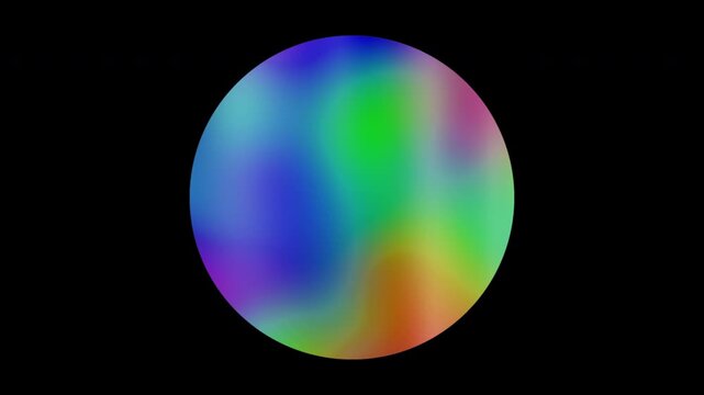 Colorful abstract patterns of a circle shape, alpha channel, looping