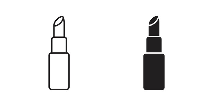 Lipstick outline and solid fill for beauty and cosmetics.