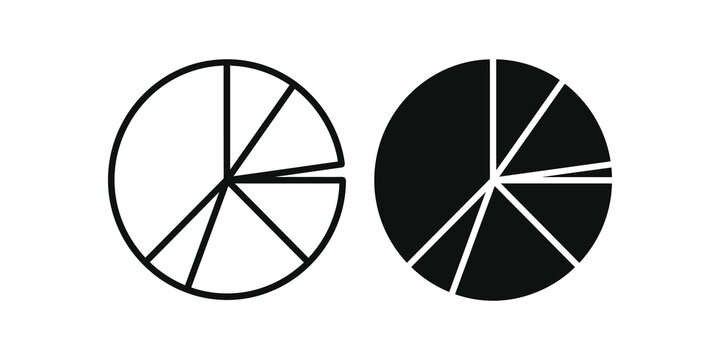 Circle pie chart segments for data visualization and business reports.