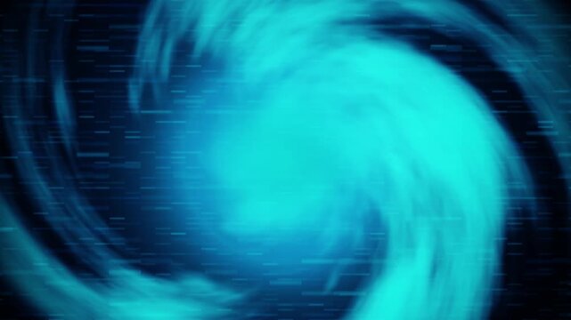 Abstract blue digital spiral vortex motion graphic background loop