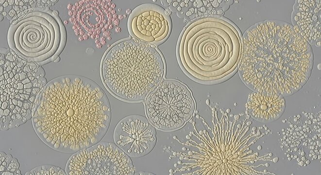 bacteria colonies forming patterns