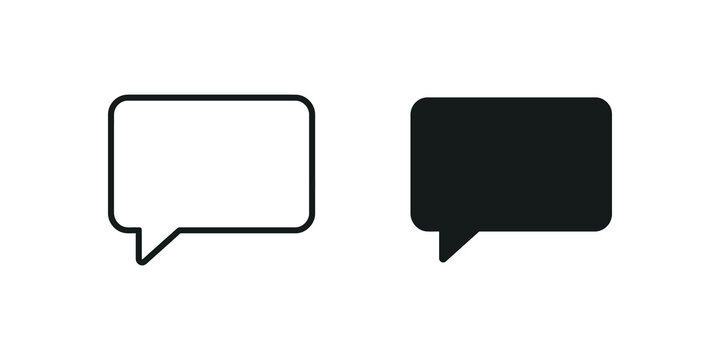 Speech bubble chat icon for communication and messaging interface.