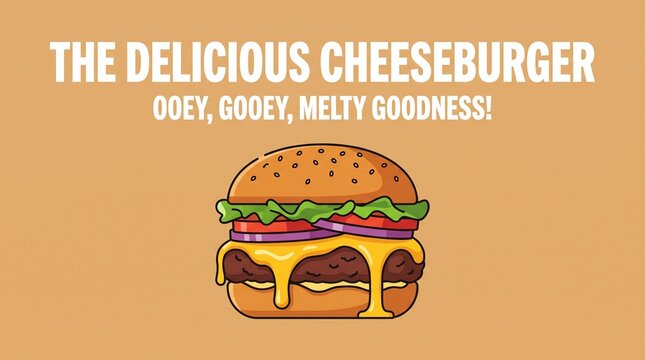 Ooey Gooey Melty Cheeseburger Illustration