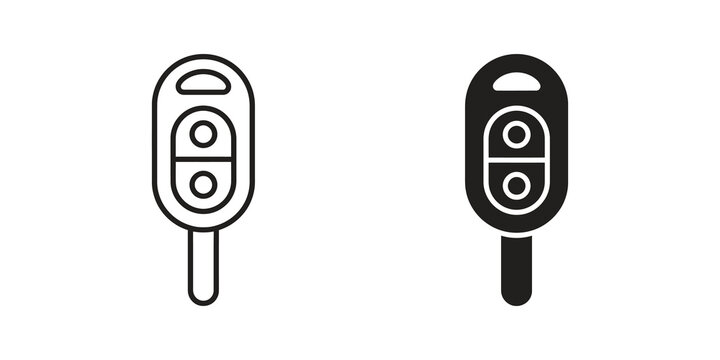 Car key remote control icons for automotive security and technology.