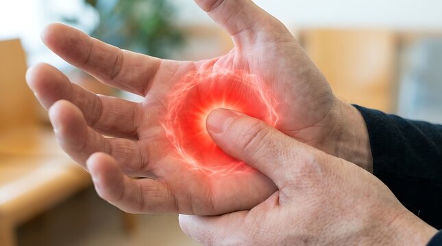 World arthritis day awareness showing hand joint pain inflammation