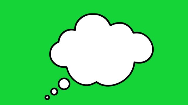Blank thought bubble graphic animation for creative communication motion video clip