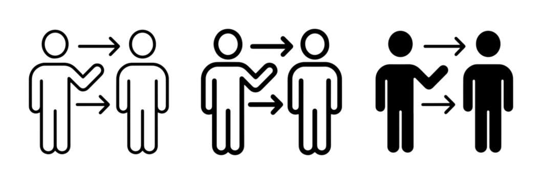 Social Distancing Icons, People Interaction Symbols, Communication Flow Graphics
