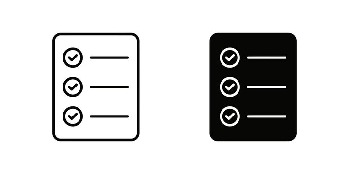 Checklist icon with completed tasks for to-do and planning.