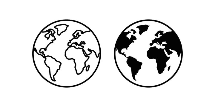 World map on sphere showing continents for global connectivity and travel.