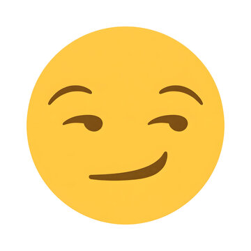 Smirking yellow face emoji with narrowed eyes and tilted smile