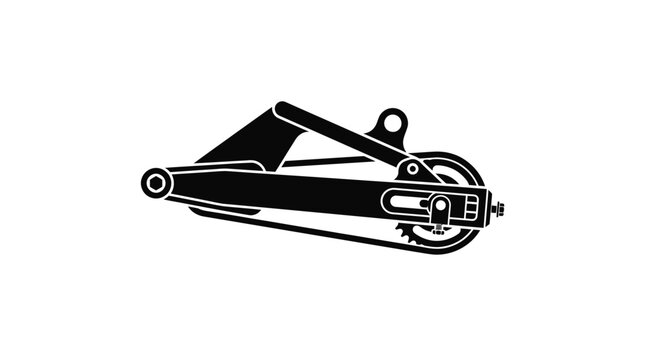 Black motorcycle swingarm technical component illustration