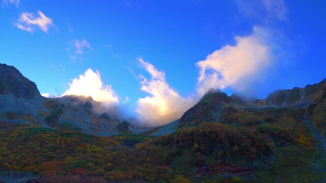 【タイムラプス】夕暮れ時・秋の涸沢カール