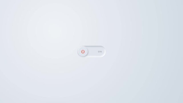 Minimalist Digital Toggle Switch Animation Turning On and Off.