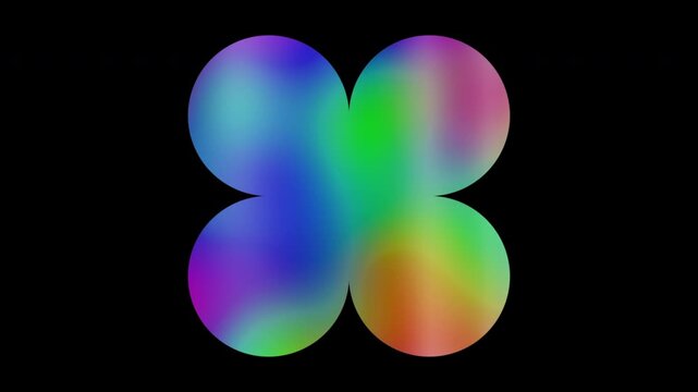 Colorful abstract patterns of a quatrefoil shape, alpha channel, looping