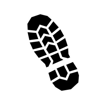 Boot Footprint Geometric Black and White Illustration
