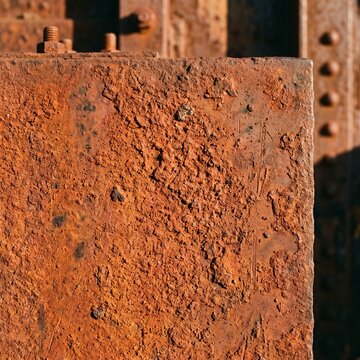 Natural iron oxide red weathered mineral surface