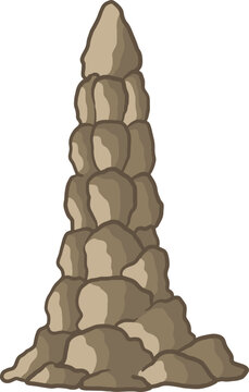 Stalagmite Cave Formation Flat Illustration